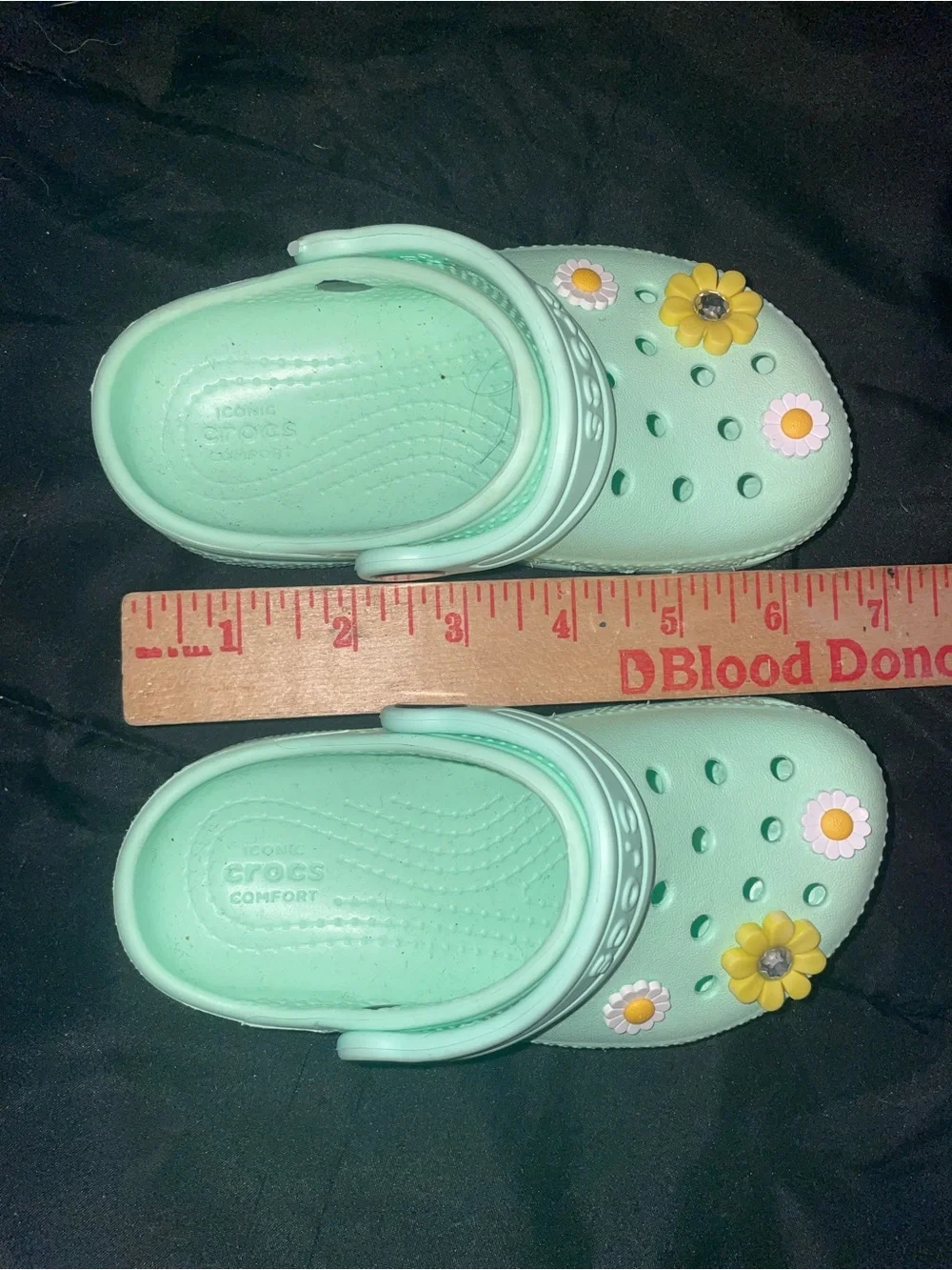 Crocs Kids' Mint Green Clog with Floral Charms c8